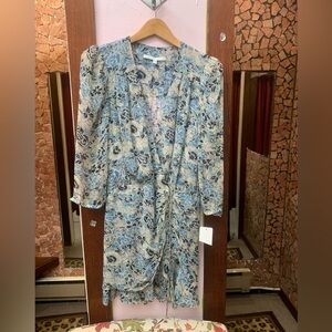 Veronica Beard Blue and Cream Floral Top